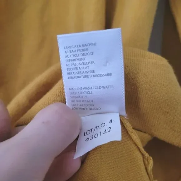 Tribal Mustard Yellow Mock Neck Knit Sweater Large - Picture 6 of 6